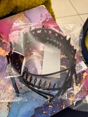 Set of Black Plastic Teeth Headbands